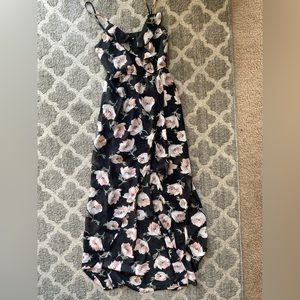 Floral flowy midi dress with slit